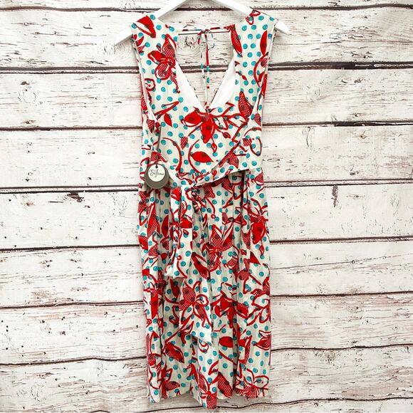 ANTHROPOLOGIE Eva Franco Fit and Flare Floral Dress Sz 12 - Picture 3 of 10